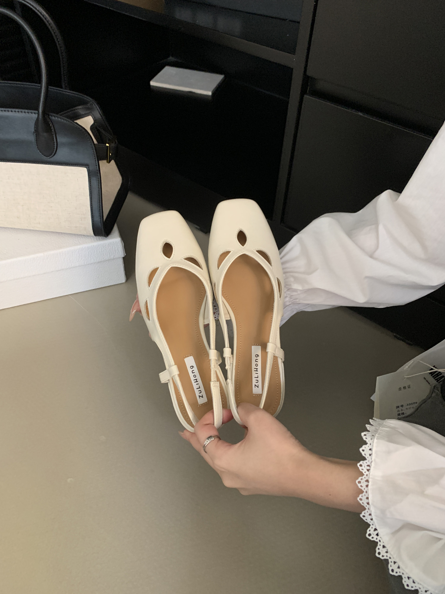 2025 Spring Summer New Fashion Retro Mary Jane Shoes for Women Square Toe Chunky Heel Side Open Strap PU Leather - Image 2