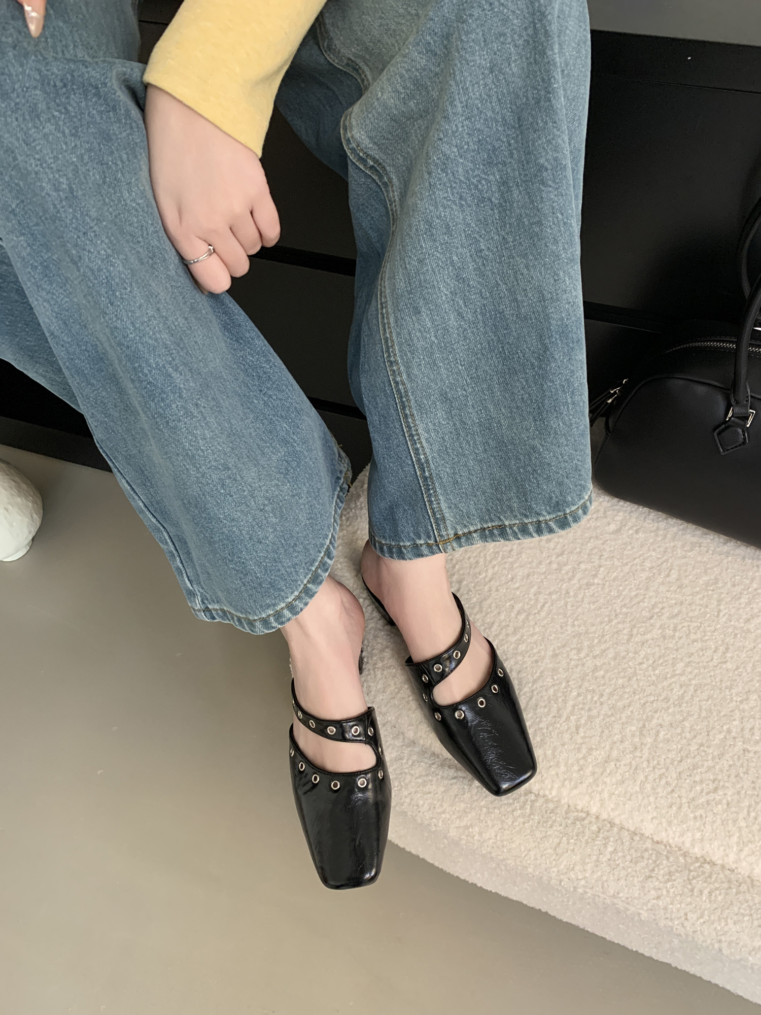 Retro Chunky Heel Mary Jane Slippers for Women 2025 Spring Summer New Style Casual Square Toe Loafers - Image 3