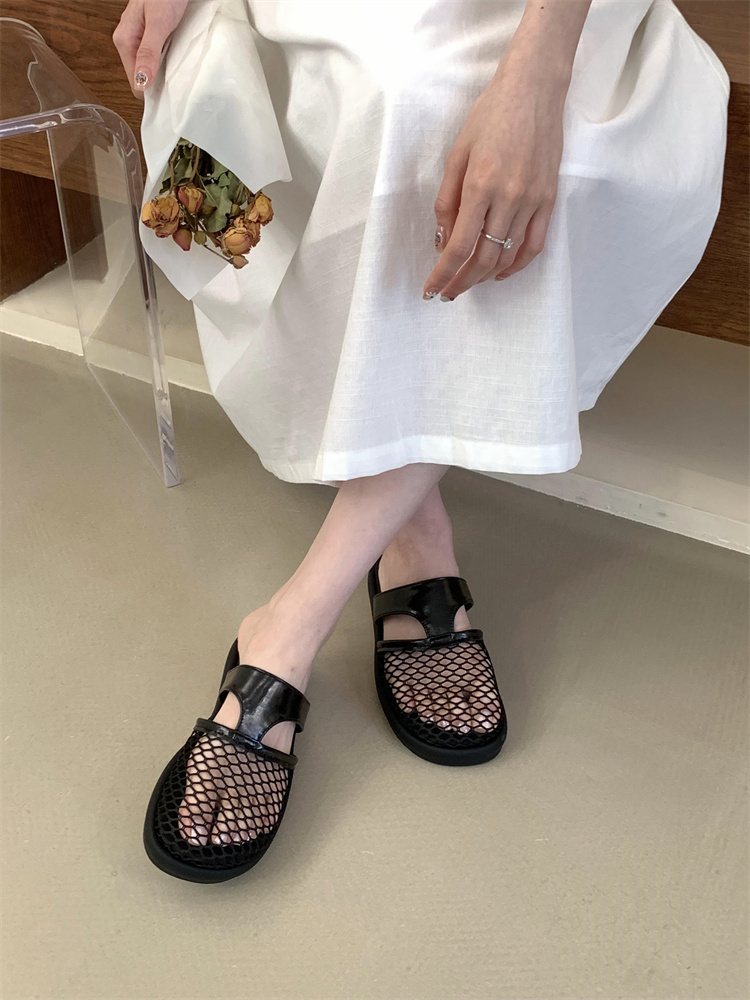 2025 New French Flat Closed-Toe Half Slippers for Women Summer Low Heel Soft Sole Slip-On Mules - Image 4