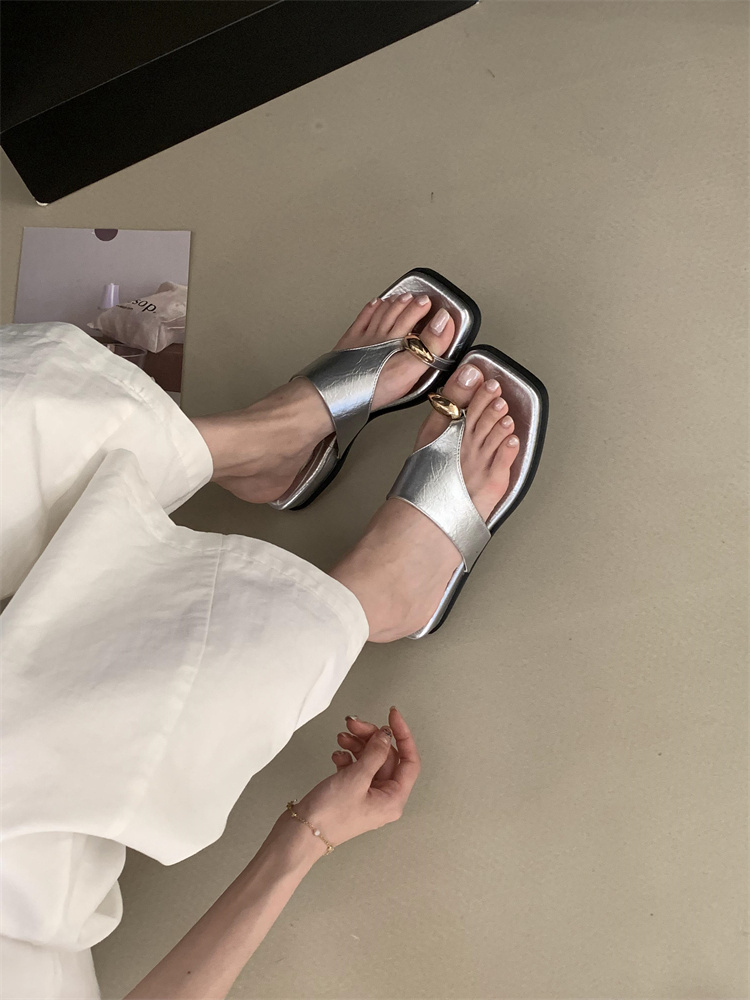 Women's Summer Toe Separator Slippers Wedge Heel Thick Sole Beach Sandals - Image 3