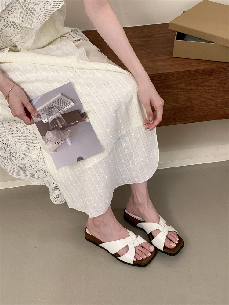 2025 New Summer Korean Style Women's Platform Wedge Slippers with Woven Design for Dresses - Image 3
