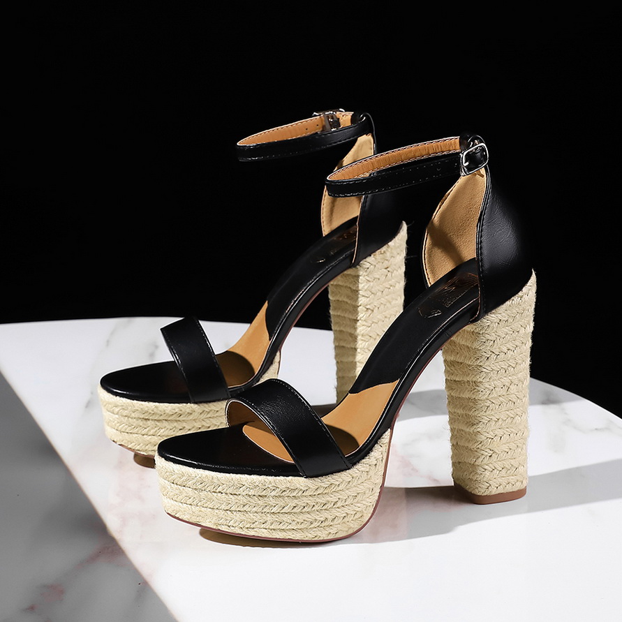 Women's Retro Woven Straw Wedge Heel Sandals with Platform and Ankle Strap - Image 2