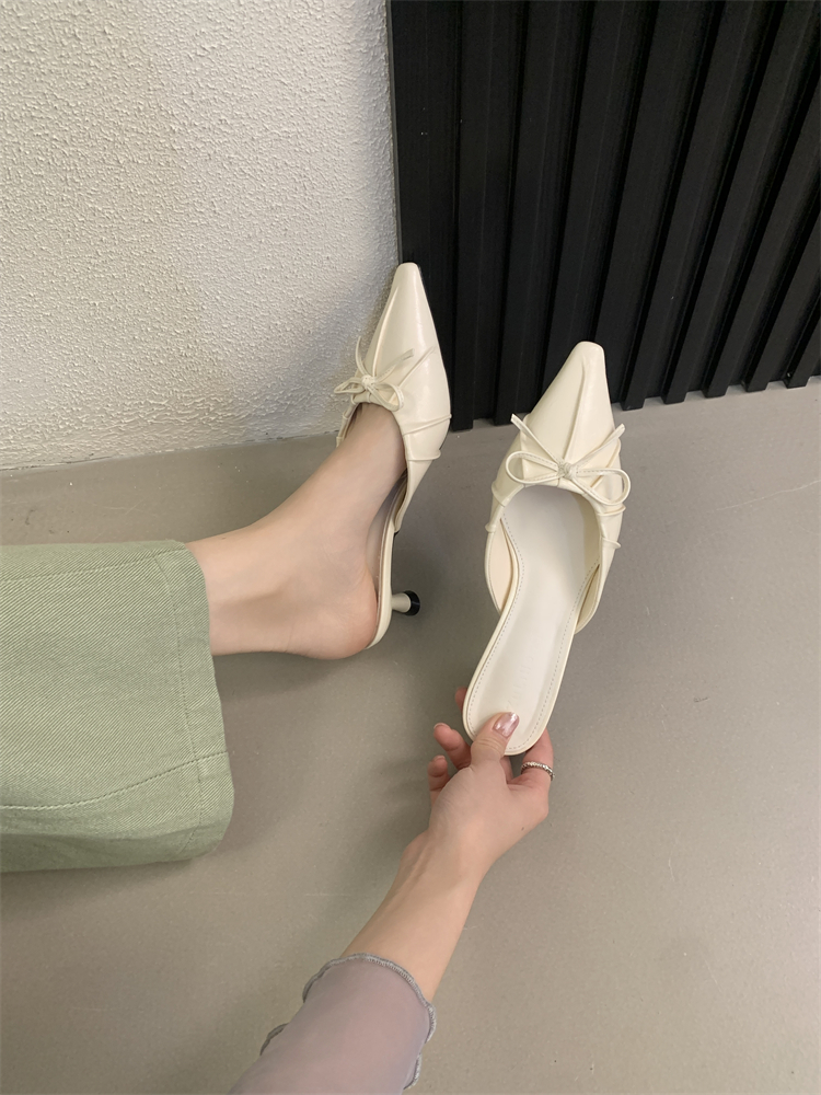2026 Summer New Style Pointed Toe Bow High Heel Slippers for Women Casual Comfortable Mules - Image 4