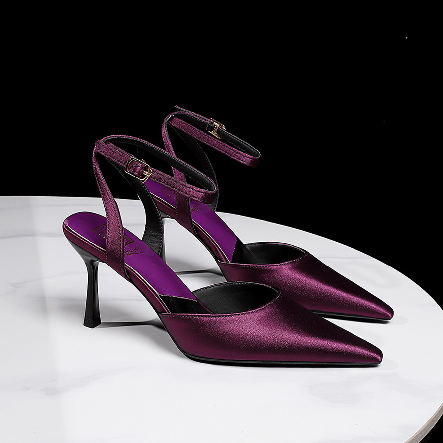 BIGWOOD Women's Pointed Toe Satin Stiletto Heels with Ankle Strap - Nightclub Fashion - Image 3